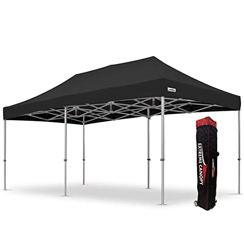 Extreme Canopy Commercial Heavy Duty Aluminum Instant Popup Canopy Tent (Black, 10ft x 20ft) - color: Black, size: 10ft x 20ft