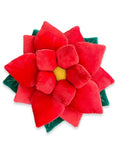 Green Philosophy Co. Poinsettia Plush Throw Pillow - Christmas Red Flower Shaped Accent Cushion | Unique Christmas Decor & Gift - color: Christmas Red
