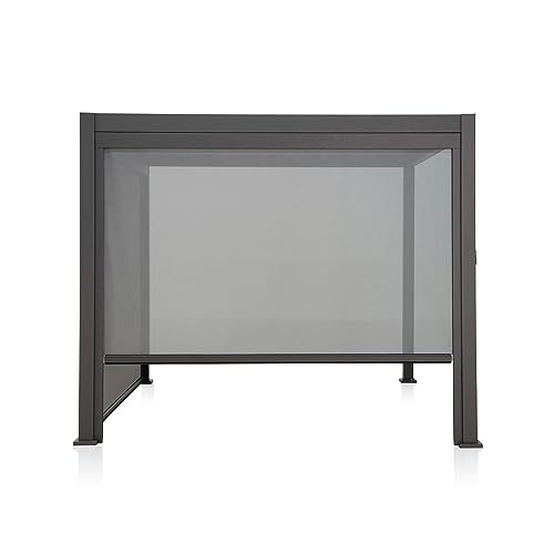 Mirador Accessory - 10Ft Side Adjustable Pull Down Screen for Mirador pergola 111S Series, Enhance Outdoor Living Space with Pull-Down Sun Shade, Wind Block, UV Resistant, Charcoal, not pergola - color: Charcoal, size: 10Ft Side(for 111 series)