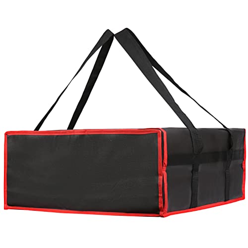 Bodaon Insulated Pizza Delivery Bag, 20" x 20" x 8" Pizza Warmer Bags for Carry Hot, Insulated Food Delivery Bag, Insulated Grocery Bags, Black with Red Edge, 1-Pack - color: Black-red Edge, size: 20" x 20" x 8"