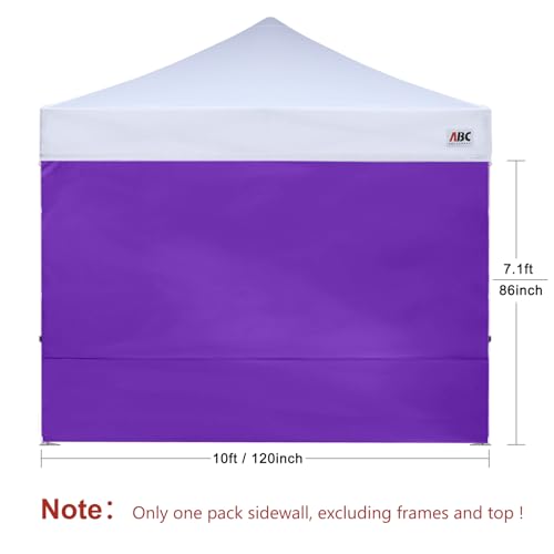 ABCCANOPY Instant Canopy SunWall 10x10 FT, 1 Pack Sidewall Only, No Frame or Top, Purple - color: Purple, size: 10x10