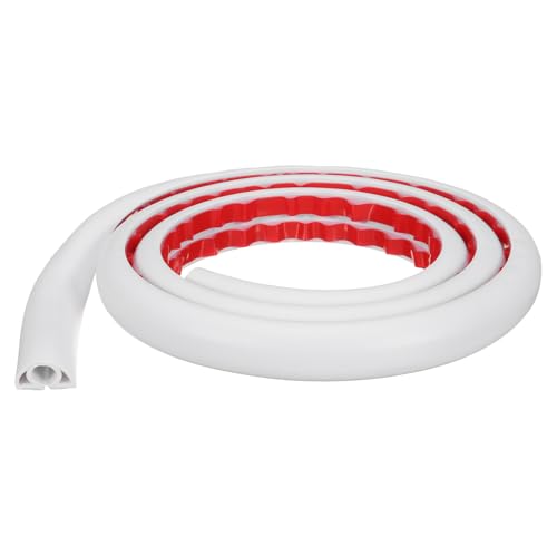 HARFINGTON 4ft Cord Cover Floor W0.3 x H0.3 Inner Channel PVC Hide Extension Cable Floor Wire Hider Wire Covers Protector for Prevent Cable Trips Cables Management, White - color: White, size: W0.3"xH0.3"x4ft