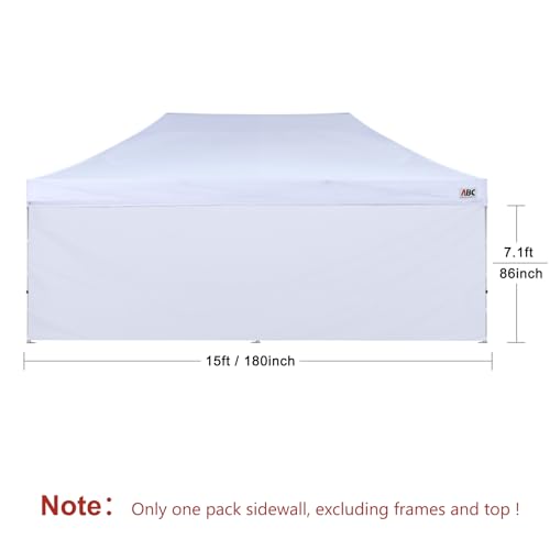 ABCCANOPY Instant Canopy SunWall 10x20 FT, 1 Pack Sidewall Only, No Frame or Top, White - color: White, size: 10x20
