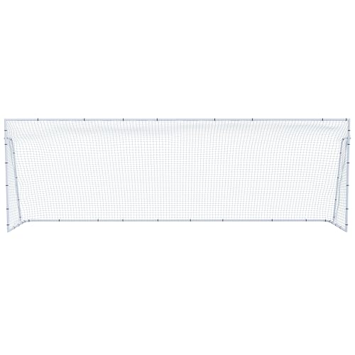 Vallerta® Official Size Steel Soccer Goal. Heavy Duty Frame w/Net. Tournament, Regulation Size. Professional Portable Practice Training Aid. (1 NET, 18.5' X 6.5')