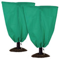 2 Pack Winter Plant Covers Freeze Protection - 23.6"×31.5" Winter Frost Protection Bags for Outdoor Plants with Drawstring, Reusable Anti-Freeze Cloth for Garden & Potted Plants - size: 23.6"×31.5"