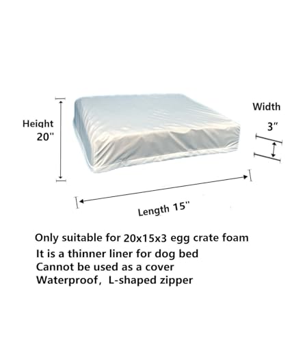 Waterproof Dog Bed Insert Liner Replacement Washable Small 20 x 15 Inch - size: 20x15x3 inch