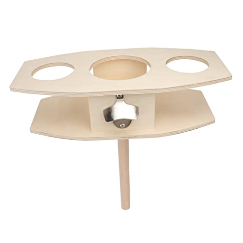 MAGICLULU Wooden Beer Rack Insert Ground Wine Stake Outdoor Drink Holder Detachable Design Suitable for Garden and Camping