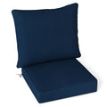 Giantex Patio Cushion Set, Outdoor Chair Seat Pads w/Non-Slip Rope Belts, Detachable Patio Furniture Cushions, Thick Seat Cushion & Back Cushion for Living Room Floor Sofa Patio Garden Chair (Navy) - color: Navy
