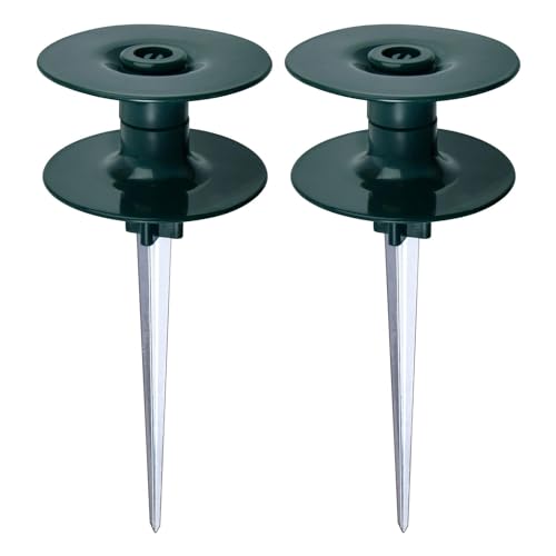 2Pcs Garden Hose Guide Spike, Heavy Duty Metal Stake with Rolling Ball Top, Rust-Proof Zinc Coated Hose Guard for Lawn, Yard & Flower Bed Protection