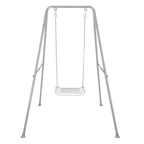 Baby Swing Stand, Heavy Duty Foldable Swing Stand A-Frame Metal Swing Stand Frame for Backyard Indoor & Outdoor Use (Hammock Chair not Included) (Gray) - color: Gray