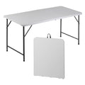 SUPER DEAL Upgraded 6FT Folding Picnic Table for Outdoor, Portable Fold-in-Half Plastic Dining Picnic Party Table with Carrying Handle - size: 6 FT