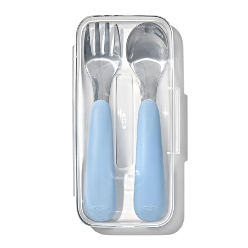 OXO Tot On-The-Go Fork and Spoon Set - Dusk - color: Dusk