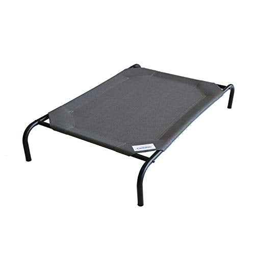 Coolaroo Original Elevated Dog Bed - Breathable Off-The-Ground Pet Bed with Cooling Fabric, Joint Relief & Moisture-Resistant Fabric, 100% Recyclable, Easy Clean, Gunmetal, Large - color: Gunmetal, style: Large Dog Bed