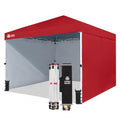 CROWN SHADES 10X10 Commercial Instant Canopy Pop Up Tent with Center Lock, 300D Fabric, 4 Sidewalls, Sto'N Go Bag, Red - color: Red, size: 10x10 Classic