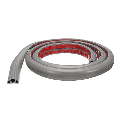 HARFINGTON 4ft Cord Cover Floor W0.3 x H0.3 Inner Channel PVC Hide Extension Cable Floor Wire Hider Wire Covers Protector for Prevent Cable Trips Cables Management, Wood Grey - color: Wood Grey, size: W0.3"xH0.3"x4ft