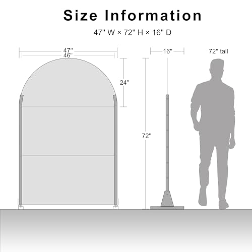 Casaphoria 72" H x 47" W Arched Metal Privacy Screen - Elegant Freestanding Outdoor Screen for Deck, Patio & Balcony - Versatile Decorative Privacy Panels for Home & Garden Use (Black-Brick) - color: Black-brick-arched