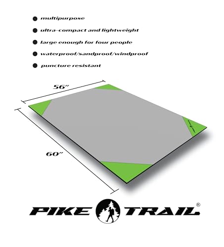 Pike Trail Pocket Beach Blanket (60 in X 56 in) – Lightweight Sand Proof Picnic Blankets, Compact Outdoor Blankets, Waterproof Pocket Blanket for Hiking, Camping, Picnics, Travel and Beach Trips - color: Apple Green