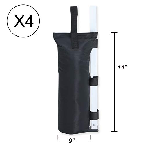 ABCCANOPY 100 LBS Extra Large Canpoy Sand Bags for Ez Pop up Canopy Tent Outdoor Instant Canopies, 4-Pack, Black (Without Sand) - color: Black, size: 100lbs