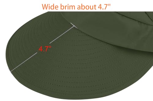Sun Hats for Women Wide Brim Sun Hat UV Protection Caps Floppy Beach Packable Visor - color: Army Green