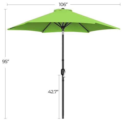 Yaheetech 2 Pack 9FT Outdoor Patio Umbrella Outdoor Table Umbrella w/Push Button Tilt & Crank, Yard Sun Shade UV Protection Waterproof for Pool, Market, Terrace, Beach, Outdoor Restaurant, Grass Green - color: Grass Green, size: 9FT