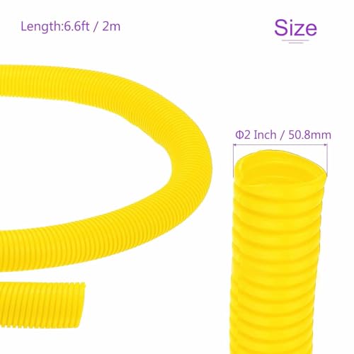 DMiotech 6.6ft Wire Loom Split Tubing 2 Inch(50.8mm) ID, Cord Protectors from Pet Flexible Conduit Cable Management for Office Home Garden, Yellow - color: Yellow, size: 2"-6.6ft
