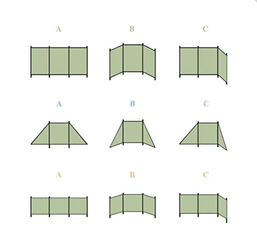 WANLIAN Windbreaks Stove Windscreen Oxford cloth(No included Poles)Camping Beach Windshield Shelter,Backpack Portable Picnic Screen,Sunshade Screen,Outdoor Caravan Privacy Shield,for Garden BBQ Picnic