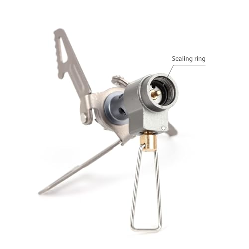 Ultralight Backpacking Stove Portable Pocket Stove Titanium Camping Gas Burner only 26g with 1 Extra Backup O-Ring