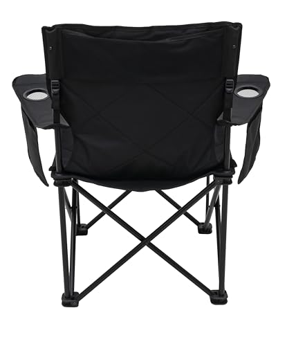 ALPS Mountaineering King Kong Camping Chairs for Adults with Mesh Cup Holders and Pockets, Built Durable and Reliable with Compact Foldable Steel Frame - color: Black