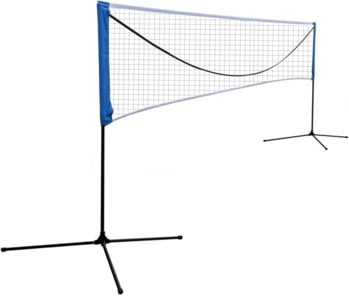Portable Large Volleyball Badminton Tennis Net with Carrying Bag Stand/Frame 10/14/17/20 FT - size: 17FT