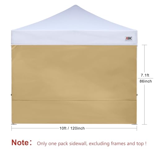 ABCCANOPY Instant Canopy SunWall 10x10 FT, 1 Pack Sidewall Only, No Frame or Top, Beige - color: beige, size: 10x10