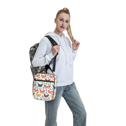 Butterfly Lunch Box for Women Kids Girls Men Insulated Lunch Bag Lunchbox Adults Lunch Tote Bags Reusable Cooler for Work Office School Picnic Travel - color: Butterfly01
