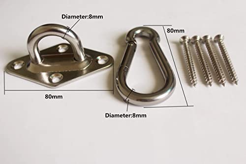 MHMYDZ 1000 lb Capacity Heavy Duty Hammock Hanging kit Ultra Durable Hooks Carabiners for Hammock Stand Hammocks Swing Chair,Multiple Indoor Outdoor Suspension Ceiling Hooks