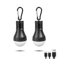 Jarxin Led Camping Lantern USB Rechargeable,Outdoor Tent Lights for Camping Hanging,Kids with Clip Hook Camping Flashlight (2 Packs Black) - color: Black