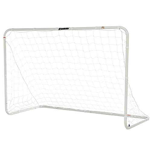 Franklin Sports Competition Soccer Goals - Backyard Portable Steel Soccer Goals - Adult + Youth Soccer Goal with Net + Ground Stakes Included - Multiple Sizes + Colors - color: White, style: Non-Folding 6' x 4'