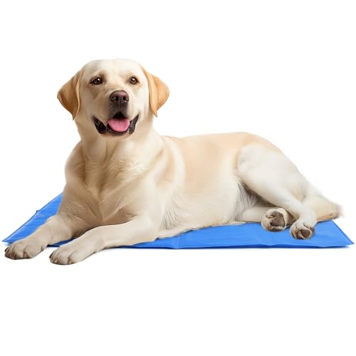 Navaris Gel Pet Cooling Mat with Durable Textiline Cover - Cool Pad for Dog or Cat - Cooler Bed Mats for Dogs or Cats - 31.89 x 37.80 x 0.20 (81 x 96 x 0.5 cm) - size: 81 x 96 cm