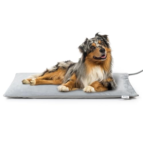 Toozey Outdoor Pet Heating Pad 35x24in,Extremely Waterproof Heated Bed for Dogs and Cats, Thermostatic Control, Chew-Resistant Cord, Soft Electric Blanket with Overheat Protection - size: L: 35" x 24"