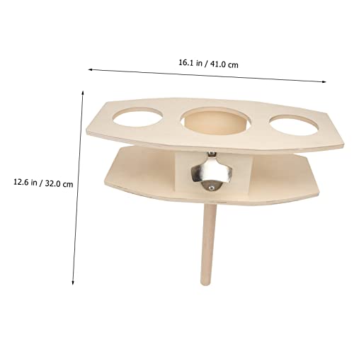 Zerodeko Wooden Beer Rack Insert Ground Wine Rack Outdoor Drink Holder for Beaches Picnics Camping