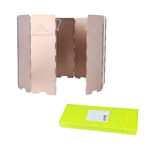 camping moon CAMPINGMOON 10 Plates Foldable Windscreen Folding Camp Stove Windshield with Storage Box - color: 8.66 inch Height YD-10