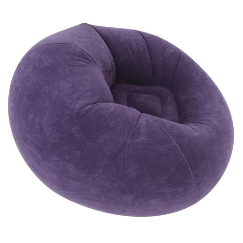 PRETYZOOM Inflatable Lazy Chair for Adults Portable Flocked Bean Bag Sofa for Indoor Living Room Bedroom Camping and Outdoor Relaxation Includes Pump Compact and Space-Saving Design