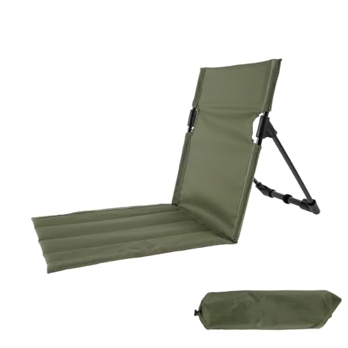 Ultra-Light Folding Camping Chair with Backrest,Outdoors Relaxing Floor Seat for SwimmingPool Beach Lawn Picnic Road Trips - color: Army Green