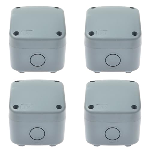 Nineleaf Junction Box, Electrical Box IP66 Water Resistant Dustproof ABS Plastic Project Enclosure for Electronics Grey,3.3X 2.8 x 2.3 inch,4PCS - color: 4PK, size: 86x74x62mm