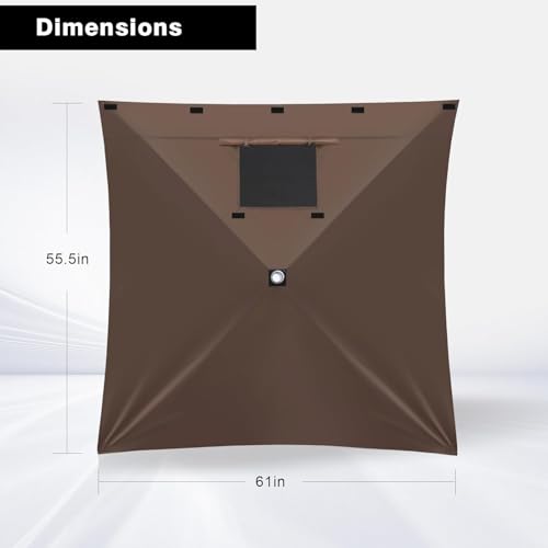 MASTERCANOPY Wind Screen Side Panel with Window for 10x10 Escape Screen Shelter Canopy Tent - Weatherproof, UV Resistant Sun Shade Attachment Accessory (Coffee Brown, 1 Pack) - color: Brown, size: 10x10
