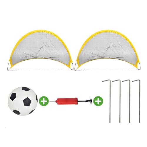Packable 2 Pack Soccer Goal Pop Up Backyard Portable Soccer Goal Net Foldable Indoor Outdoor Kids Soccer Goal Set Soccer Training Equipment Soccer Ground Stakes
