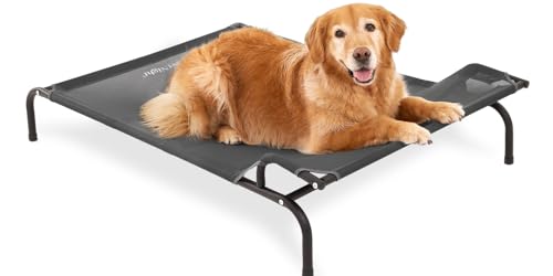 Sweetnight Elevated Dog Bed with Headrest for Large Dogs | Waterproof Raised Dog Cot for Outdoor - 51inch Heavy Duty Steel Frame Large Dog Bed &Easy Assembly，Supports 88-100lbs, XL - size: XL, style: Classic