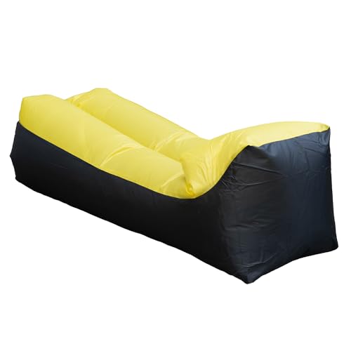 Inflatable Lounger Air Sofa Hammock-Portable,Water Proof& Anti-Air Leaking Design-Ideal Couch for Backyard Beach Traveling Camping Picnics & Music Festivals Yellow