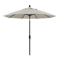 California Umbrella 9' Round Aluminum Patio Umbrella, Crank Lift, Collar Tilt, Bronze Pole, Woven Granite Olefin - color: Granite