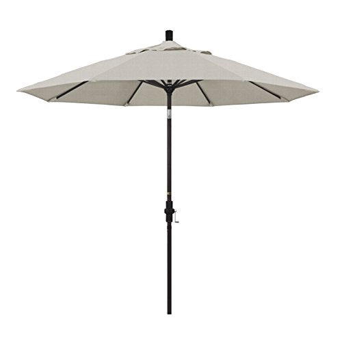 California Umbrella 9' Round Aluminum Patio Umbrella, Crank Lift, Collar Tilt, Bronze Pole, Woven Granite Olefin - color: Granite