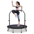 HYD-Parts 40" 48" Mini Trampoline for Adults and Kids Exercise Rebounder with Adjustable Bar Fitness Trampoline Indoor Max Load 330 440lbs - color: Blue-48in