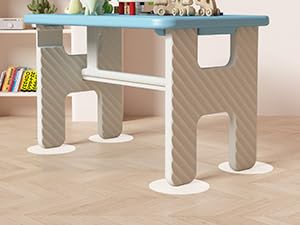 UNICOO Kids Folding Table, Toddler Activity Table for Study, Snack, Art Craft and Play, Portable Plastic Children's Table for Small Spaces, Home and Playroom - color: Blue & Grey