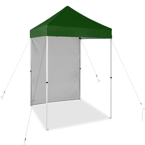 EAGLE PEAK Pop up Canopy 5x5, Outdoor Portable Canopy Tent with One Removable Sunwall, Carry Bag Included, Green - color: Green